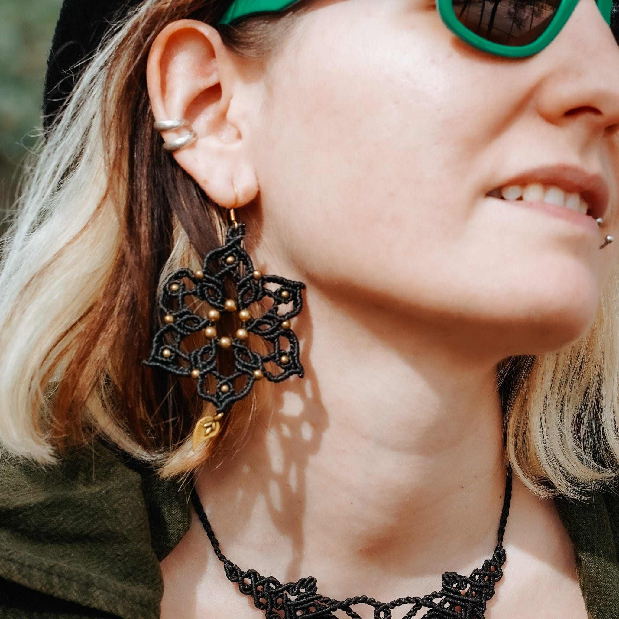 Black Mandala Earrings