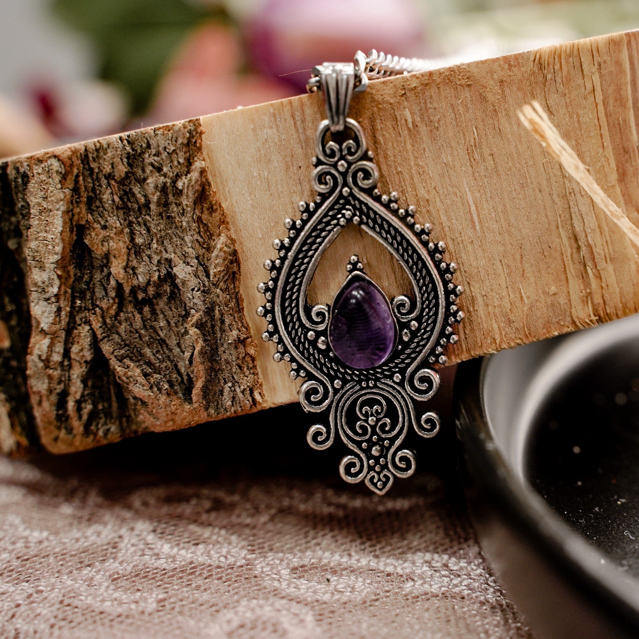Amethyst Tear Necklace