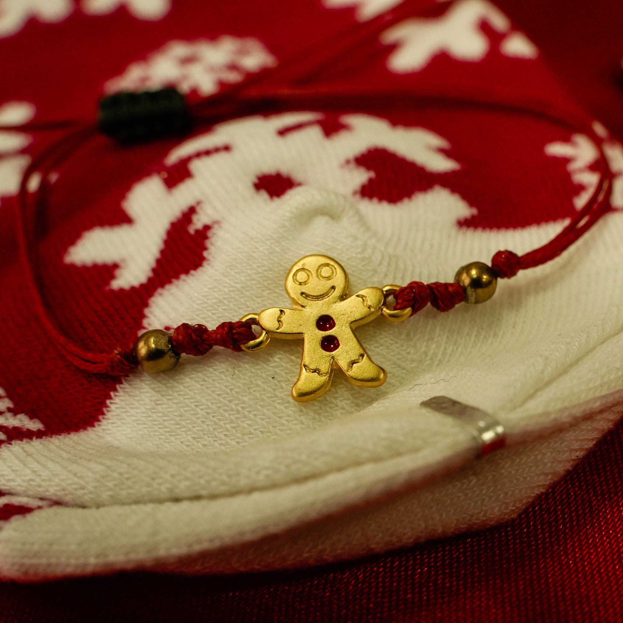Bracelets Gold Red Candy Cookie Wish Bracelet