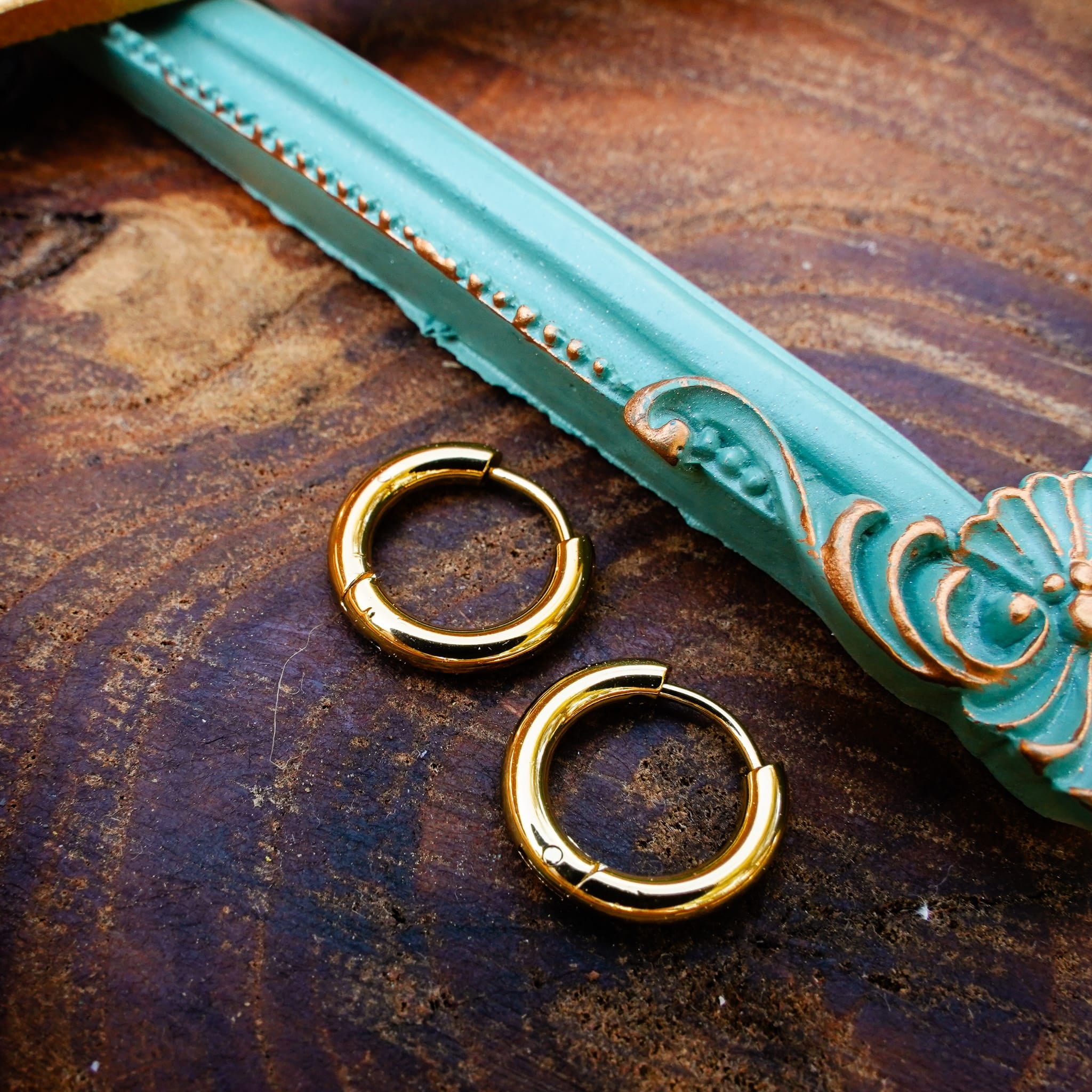 Earrings 10mm / Gold Easy Busy Hoops