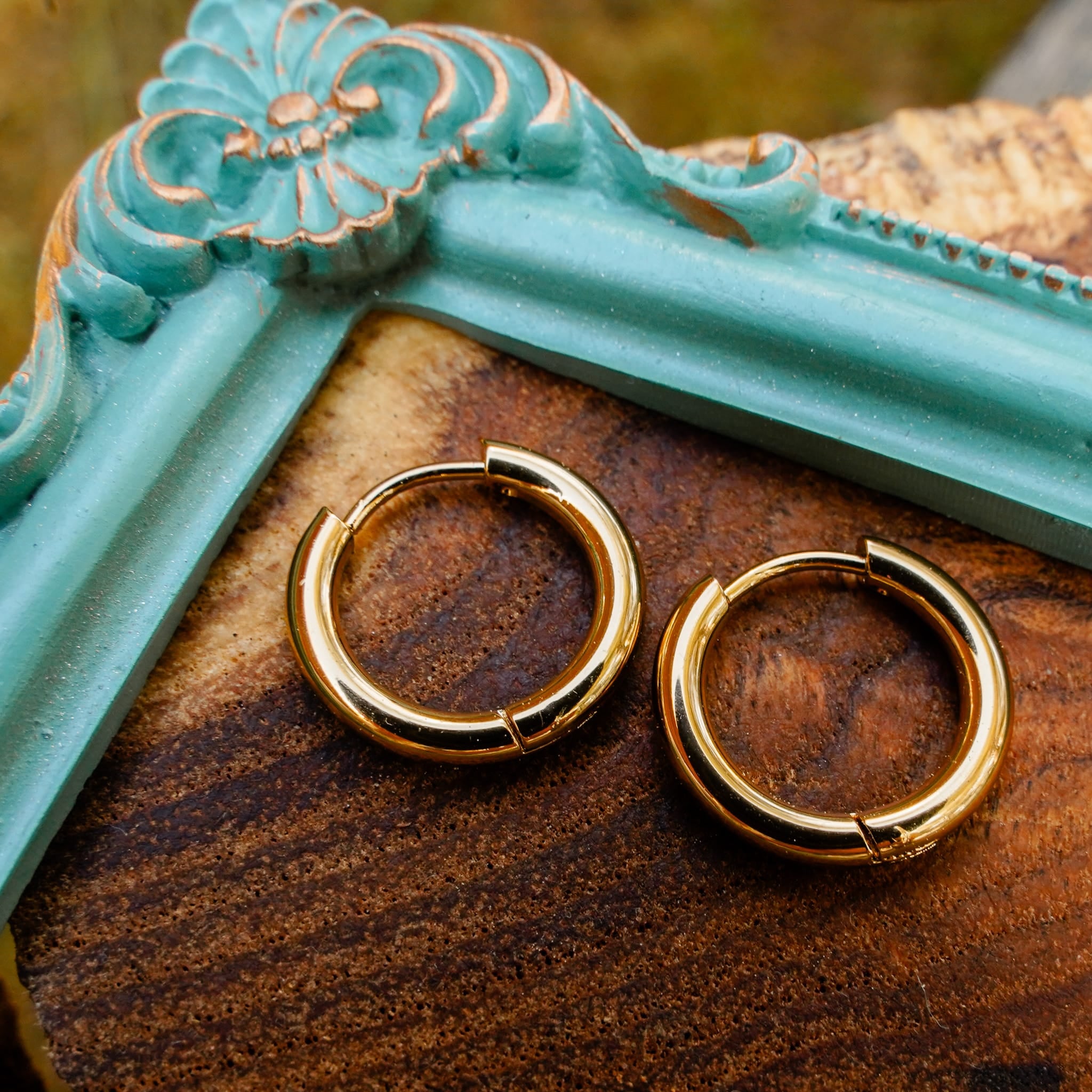 Earrings 12mm / Gold Easy Busy Hoops