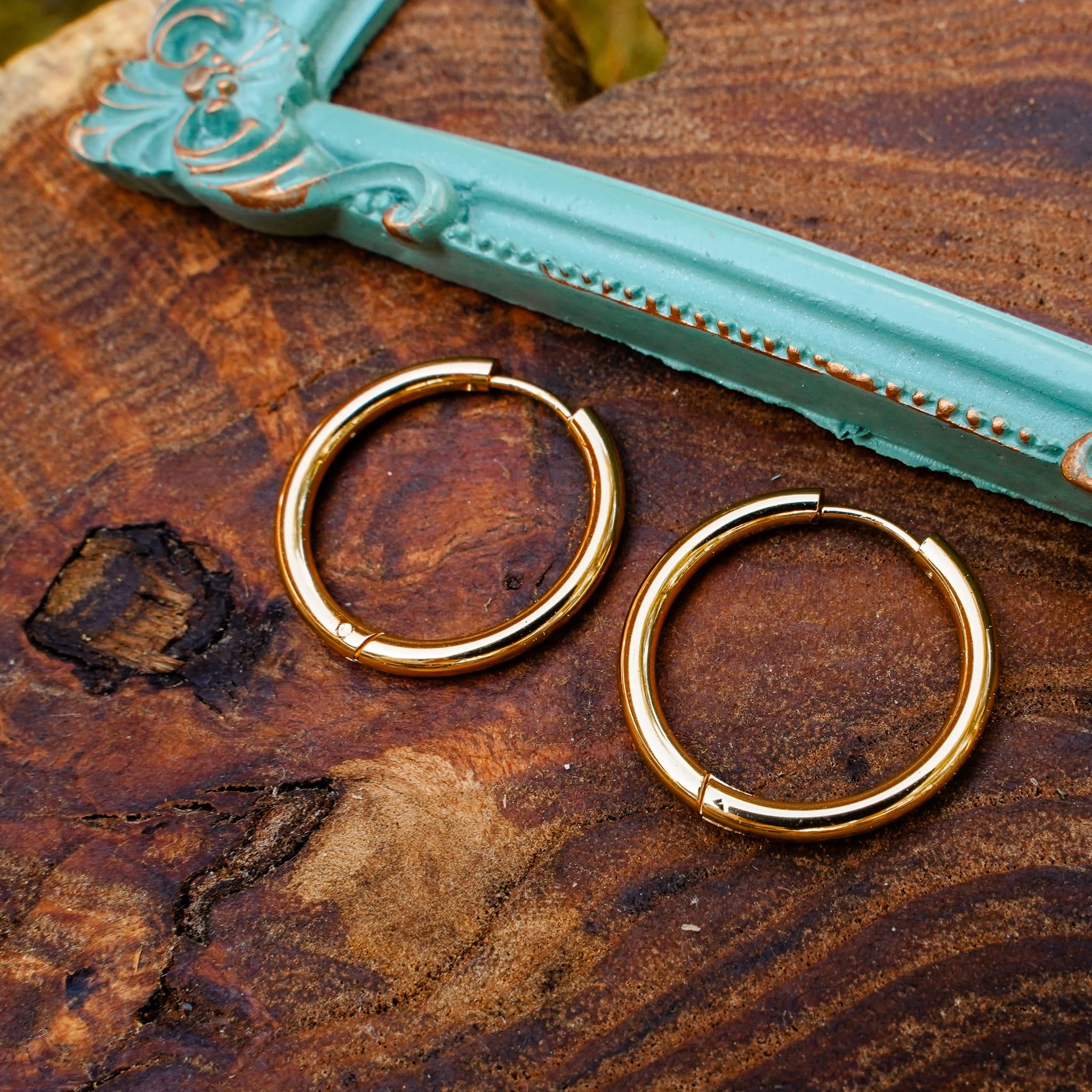 Earrings 20mm / Gold Easy Busy Hoops