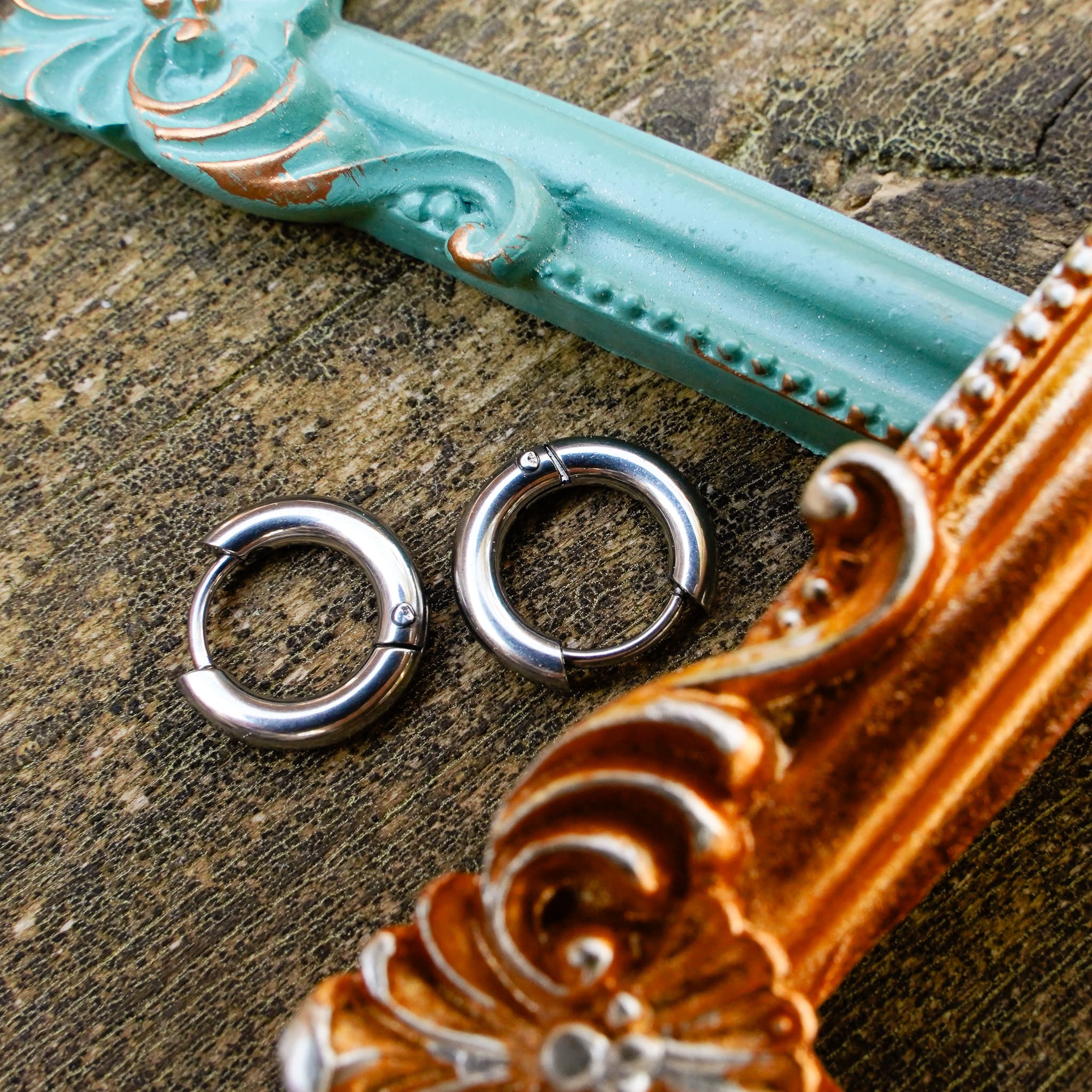 Earrings 8mm / Silver Easy Busy Hoops