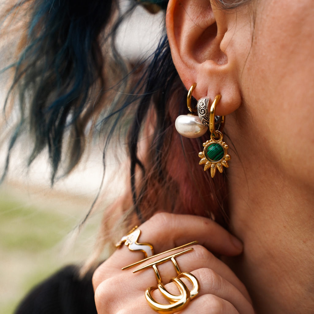 Earrings Cream Puff Earrings