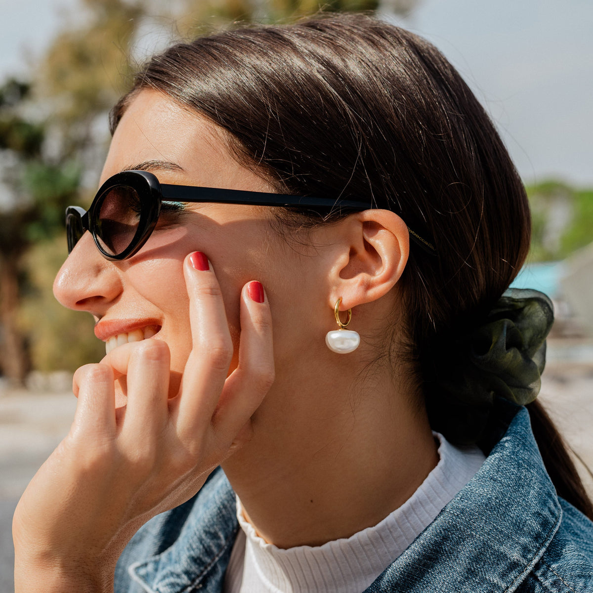 Earrings Cream Puff Earrings