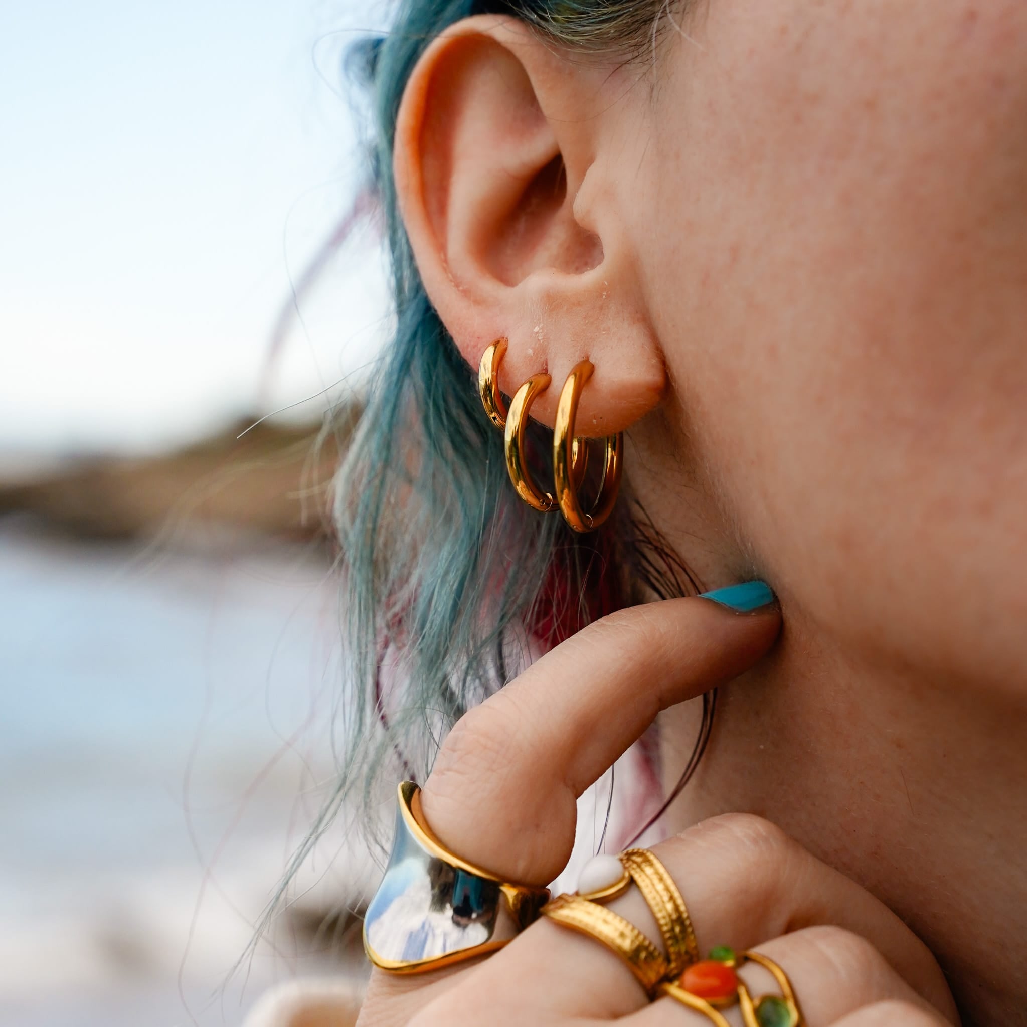 Earrings Easy Busy Hoops