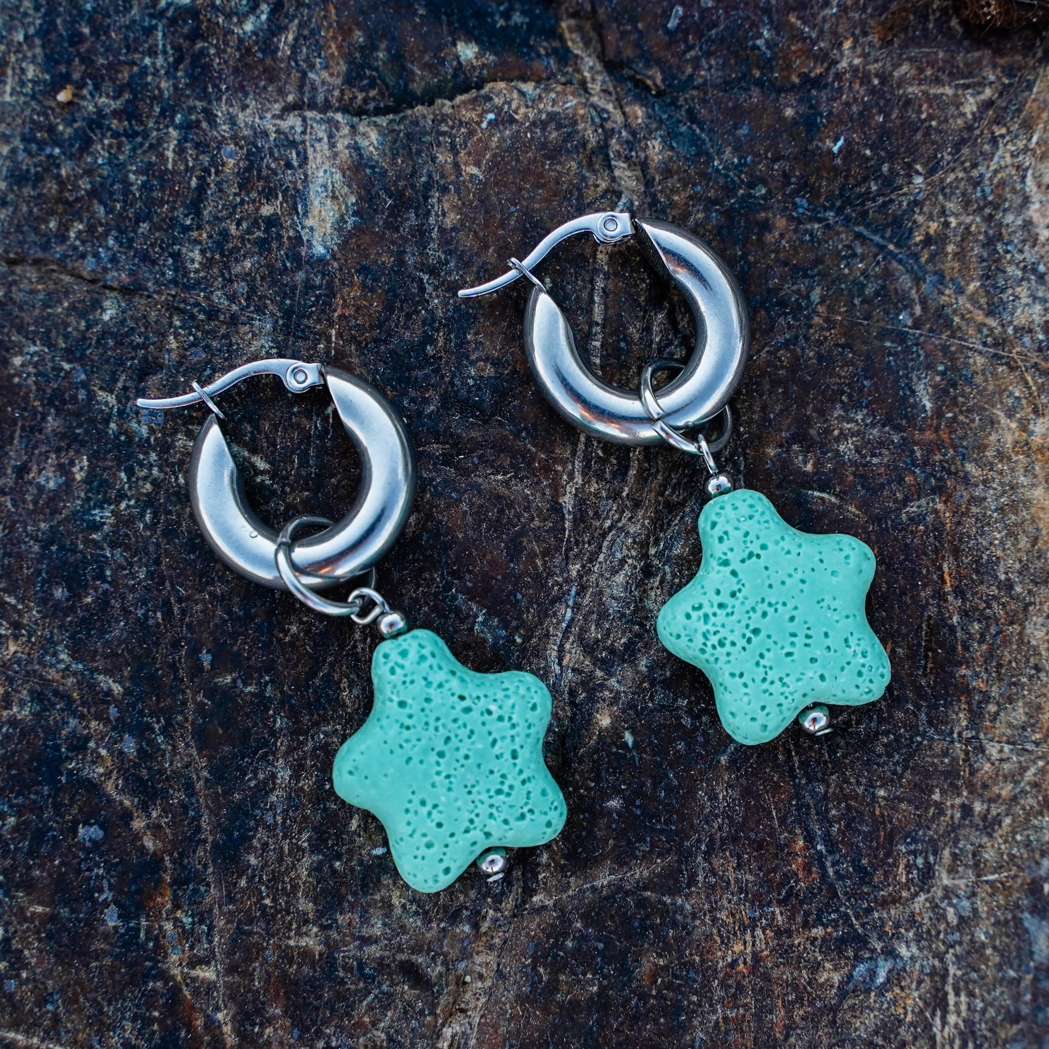 Earrings Mint Lava Rock Candy Earrings