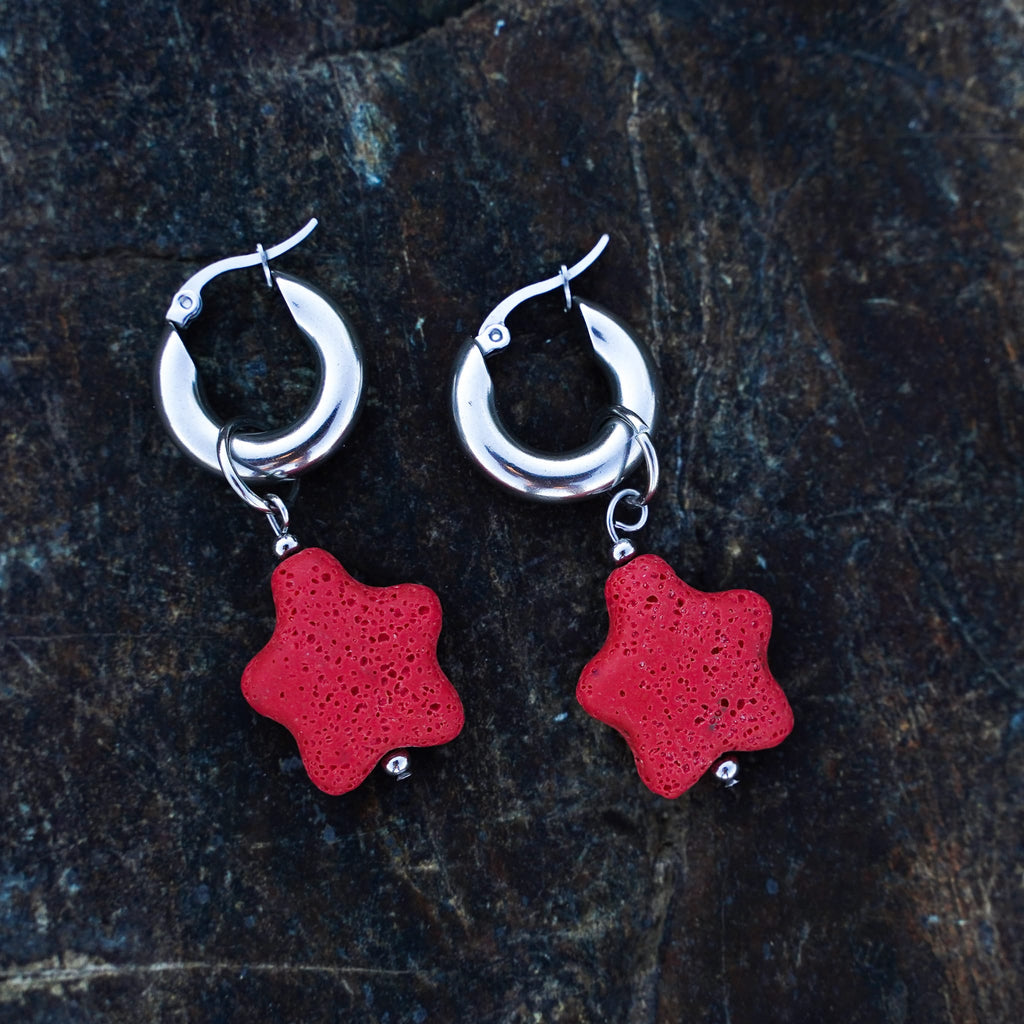 Earrings Red Star Rock Candy Earrings