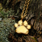 Engraved Engravable Gold Paw Necklace