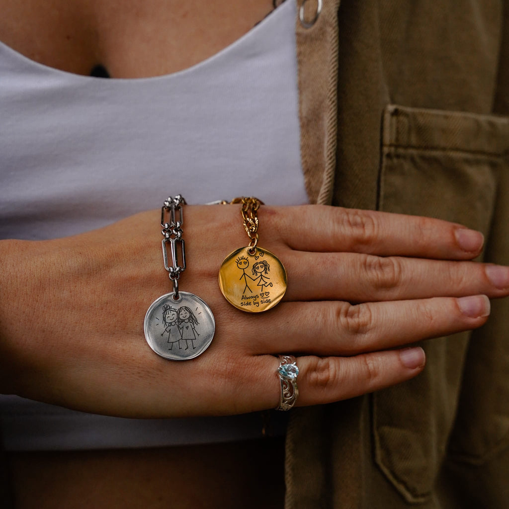Engraved Engravable Golden Memory Necklace