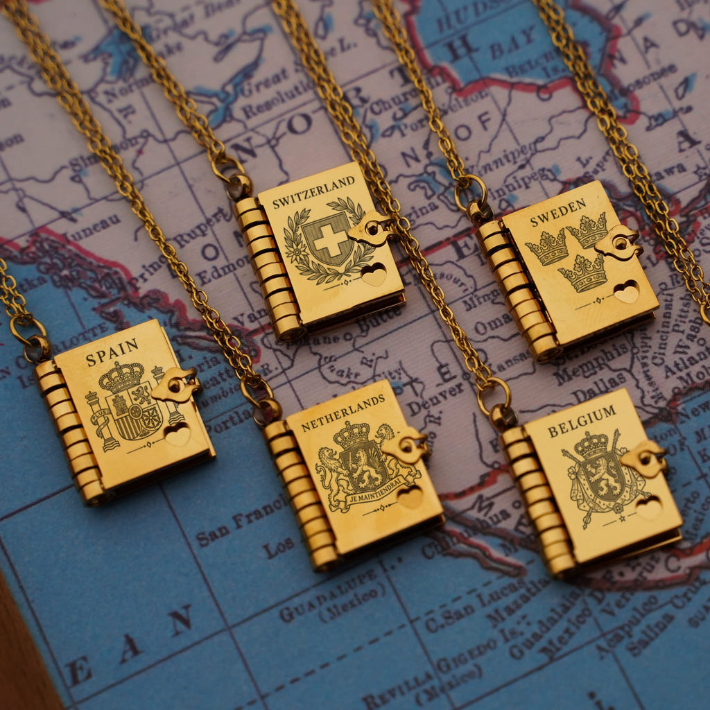 Engraved Engravable Passport Necklace