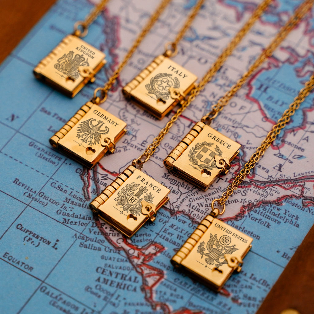 Engraved Engravable Passport Necklace