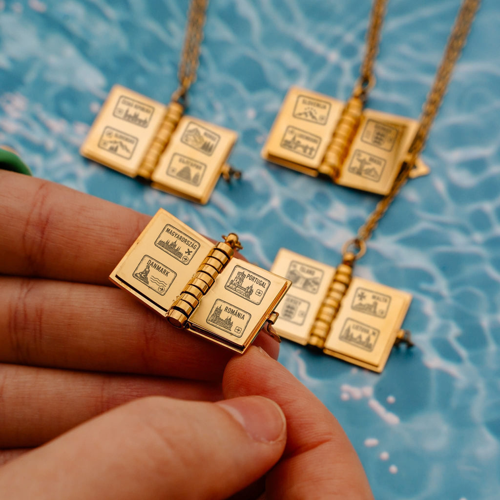 Engraved Engravable Passport Necklace