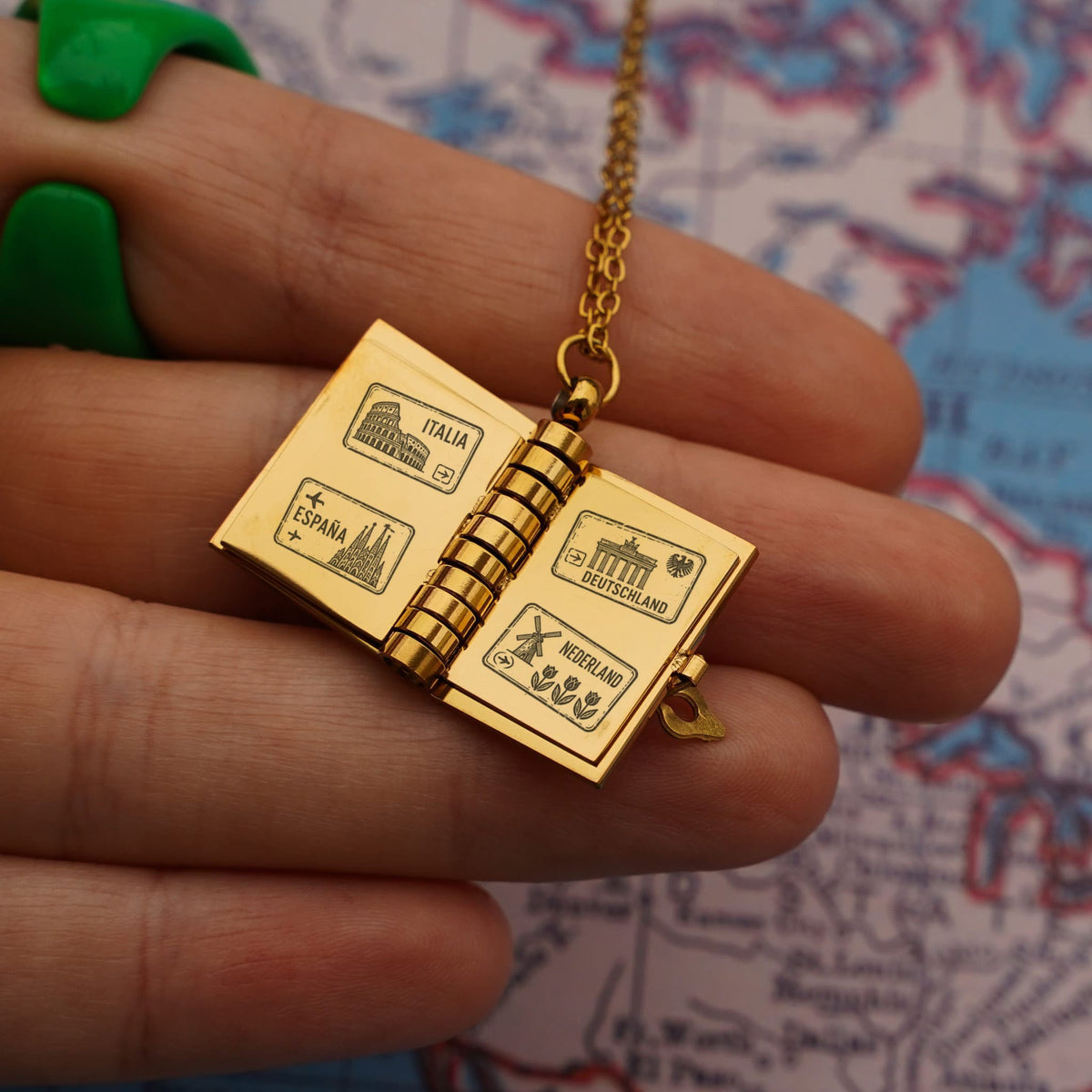 Engraved Engravable Passport Necklace
