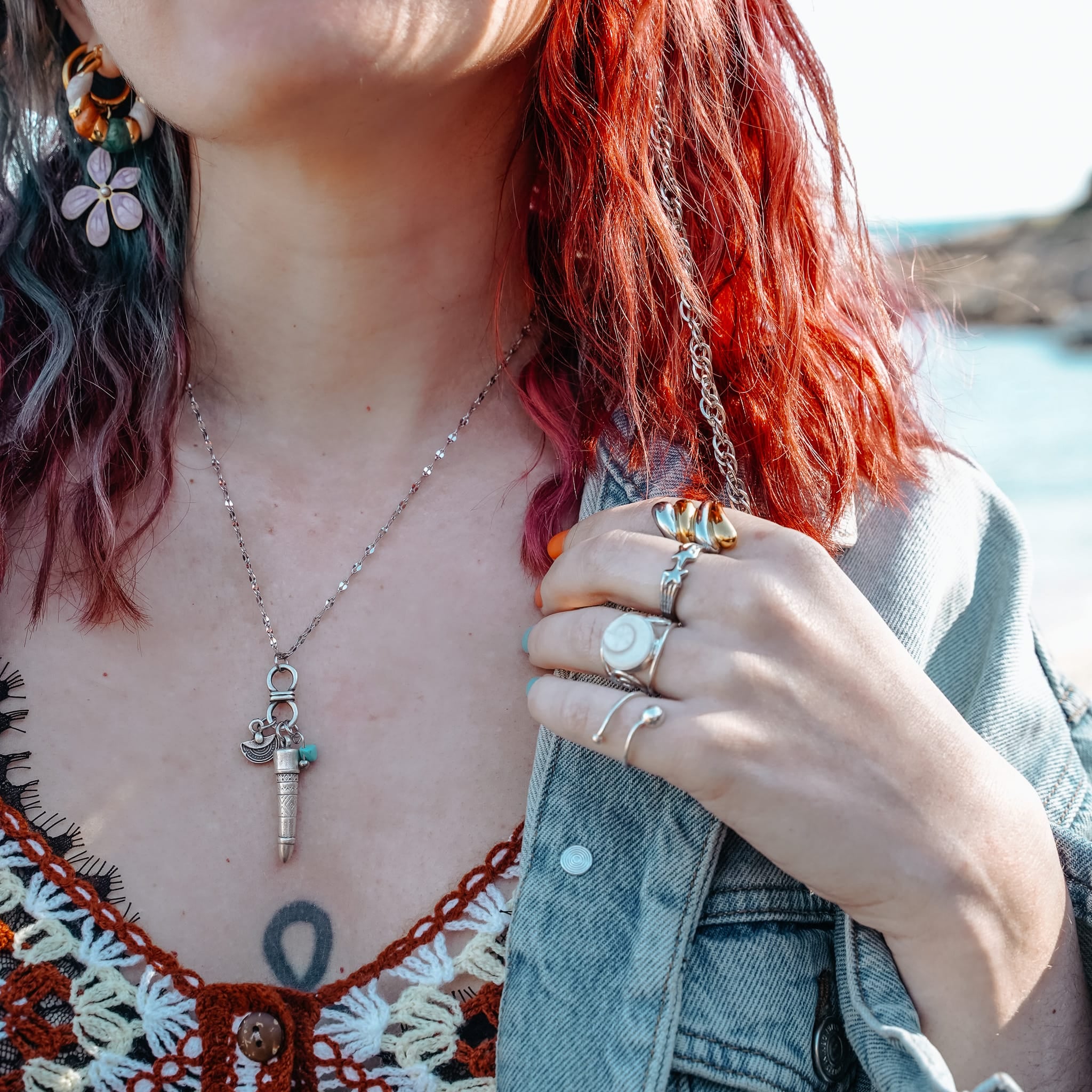 Necklaces Aztec Bullet Necklace