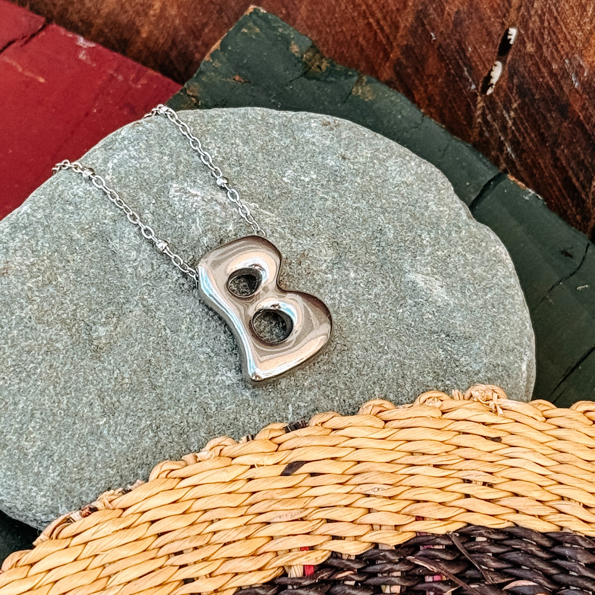 Necklaces B Monogram Silver Necklace