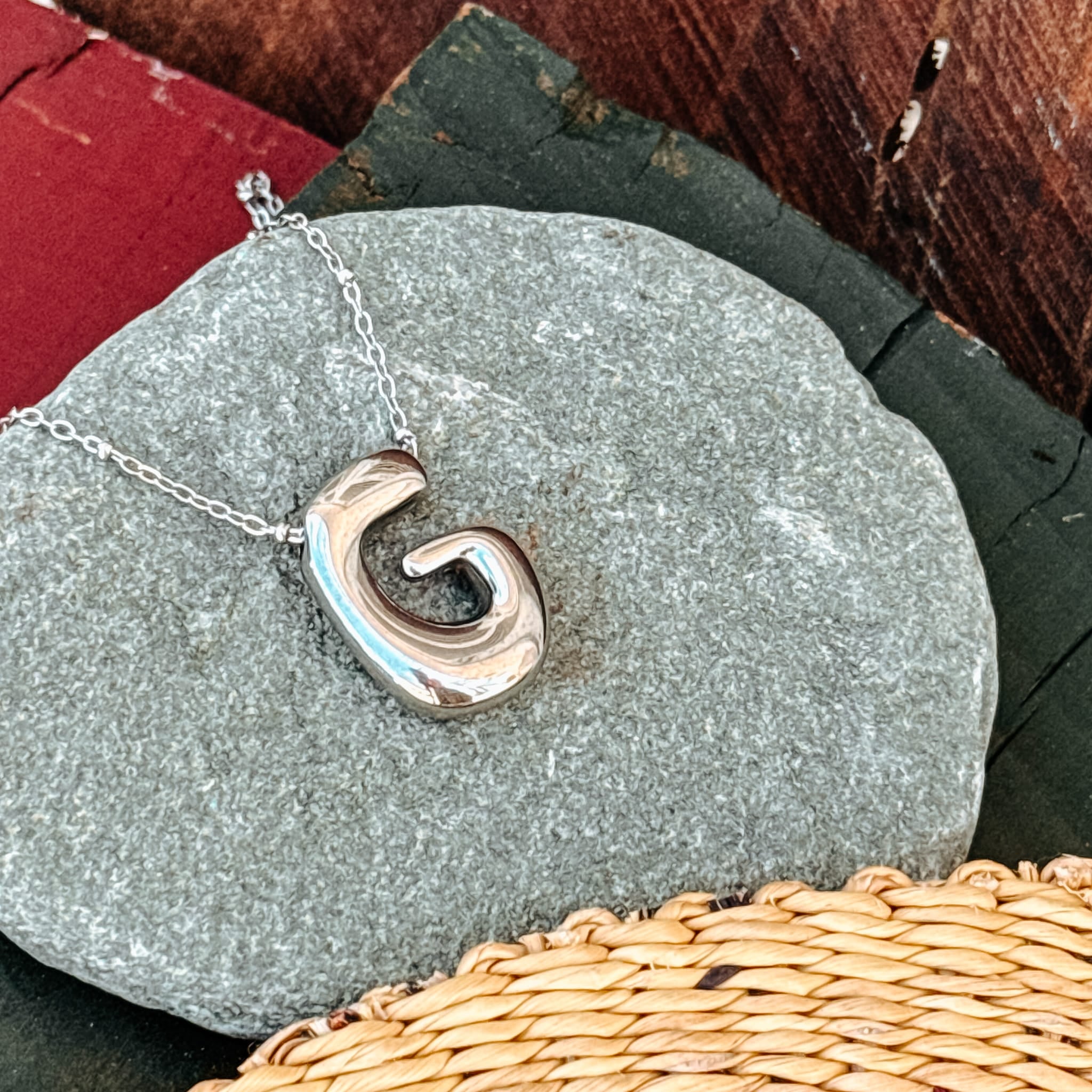 Necklaces G Monogram Silver Necklace