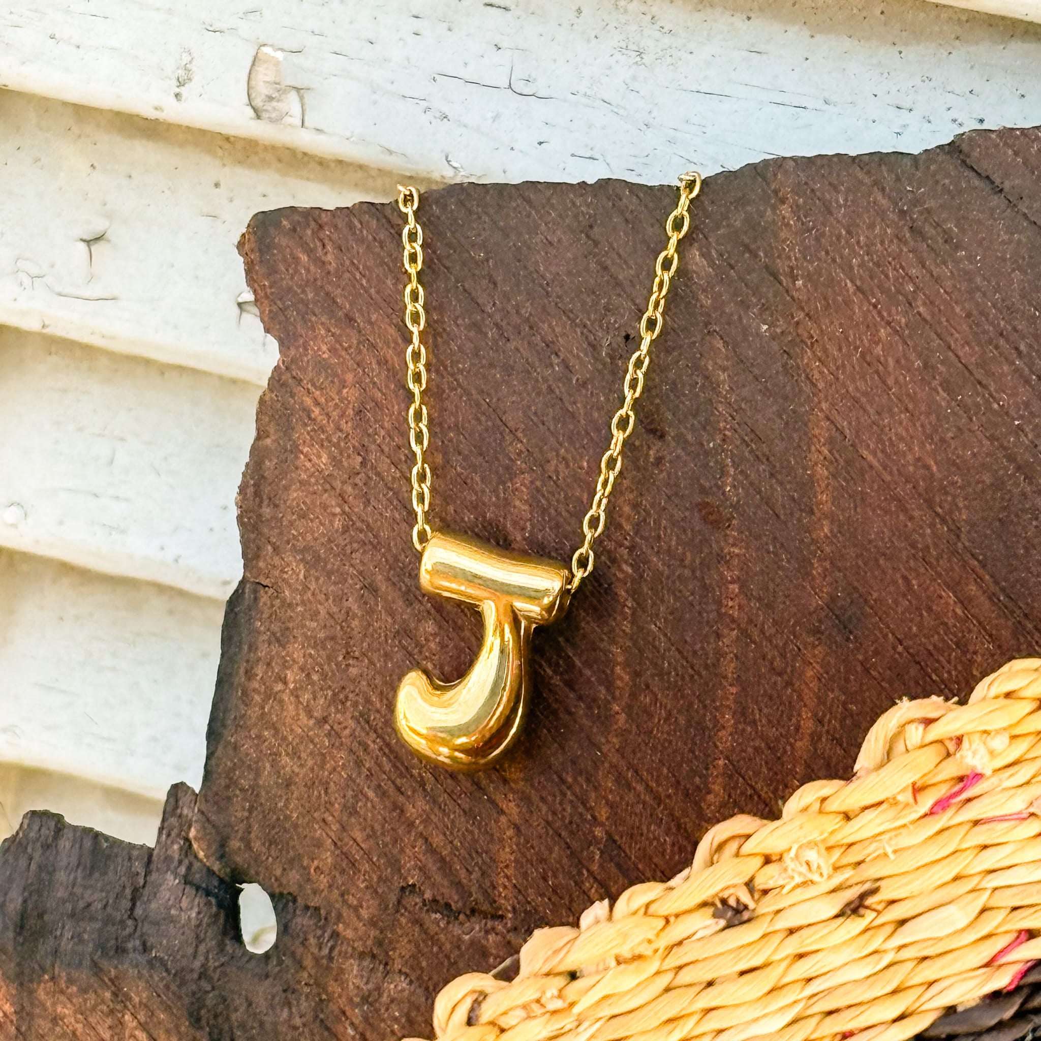 Necklaces J Monogram Gold Necklace