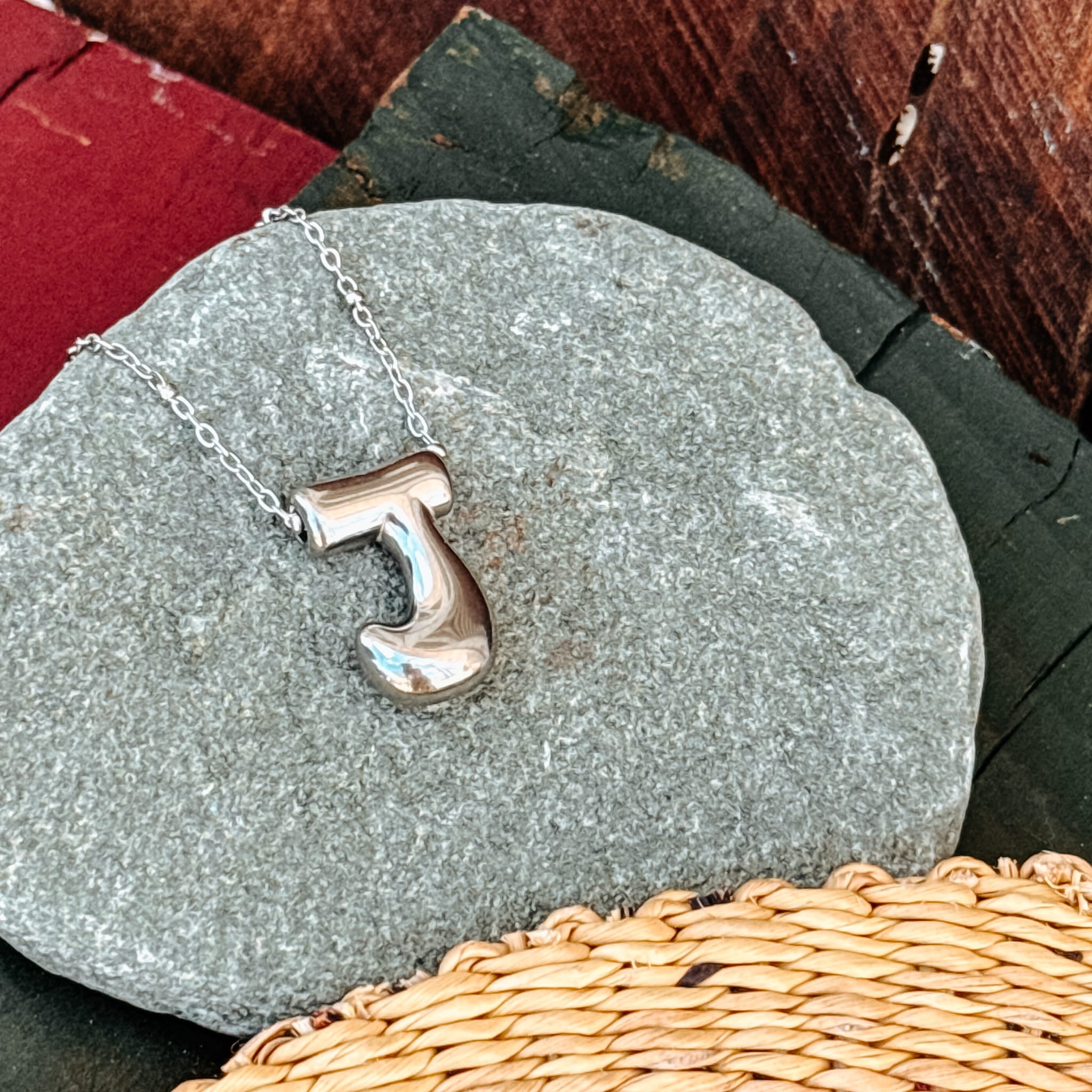 Necklaces J Monogram Silver Necklace