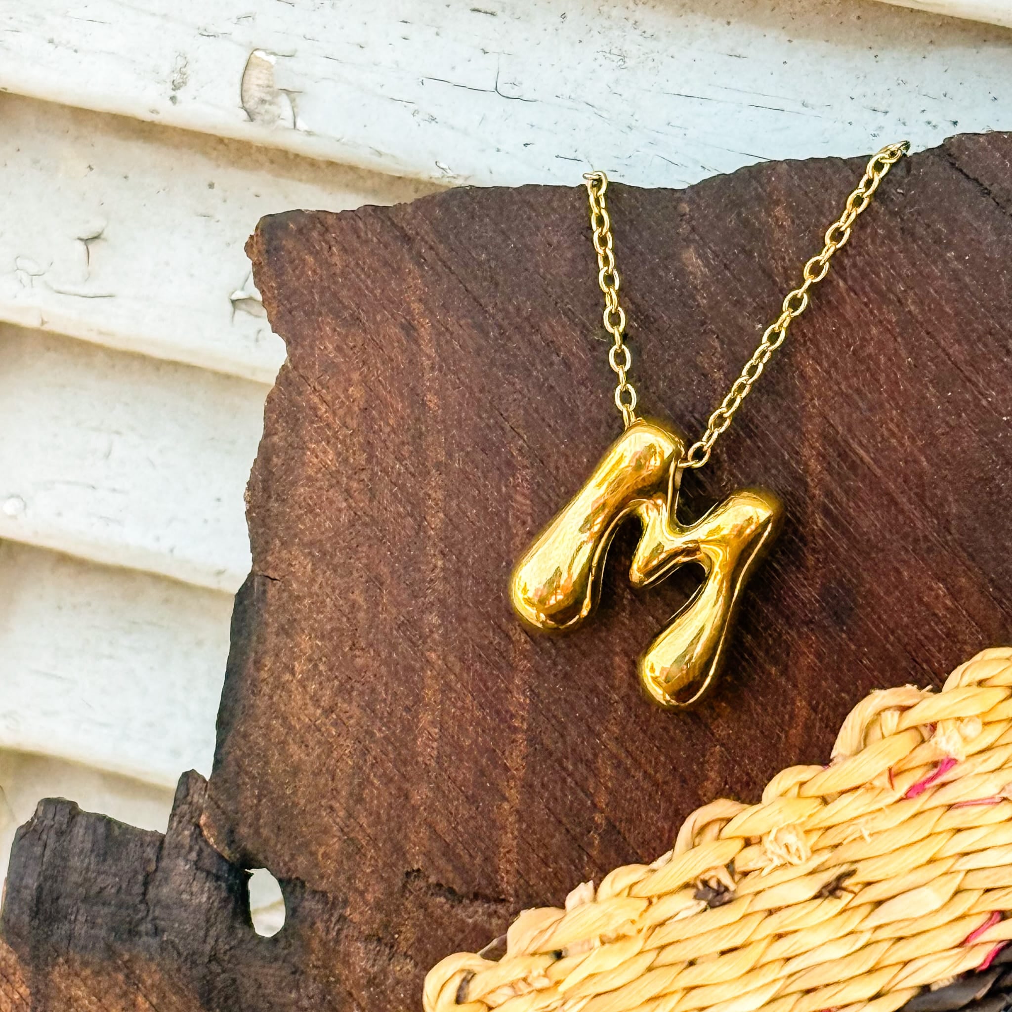 Necklaces M Monogram Gold Necklace