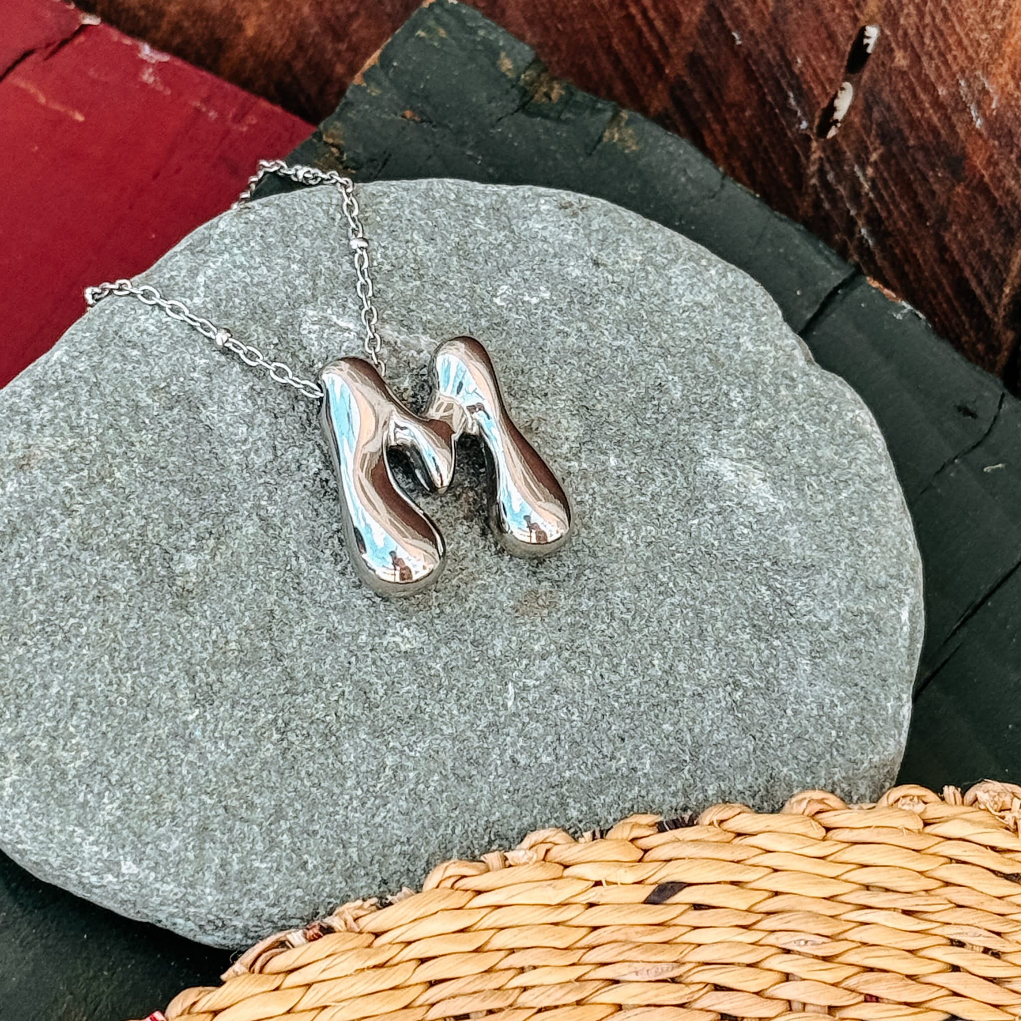 Necklaces M Monogram Silver Necklace