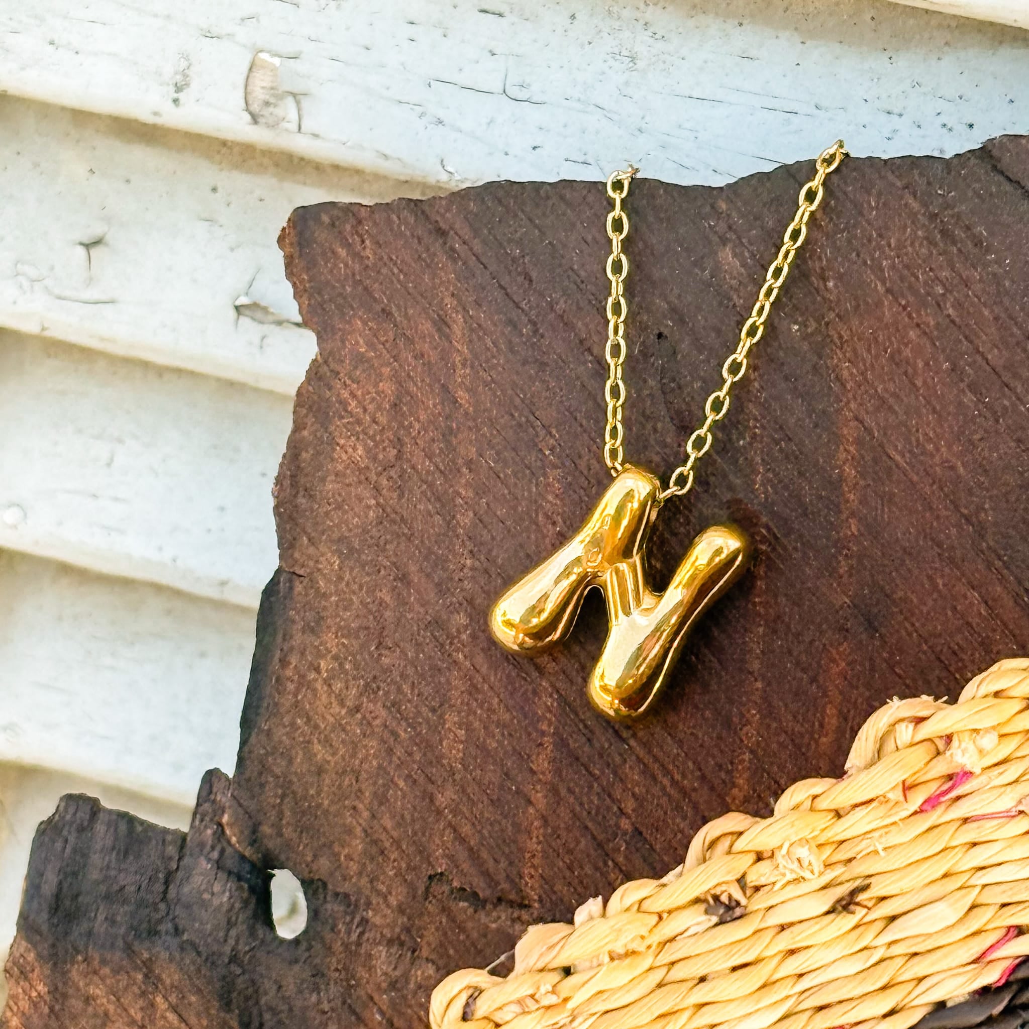 Necklaces N Monogram Gold Necklace