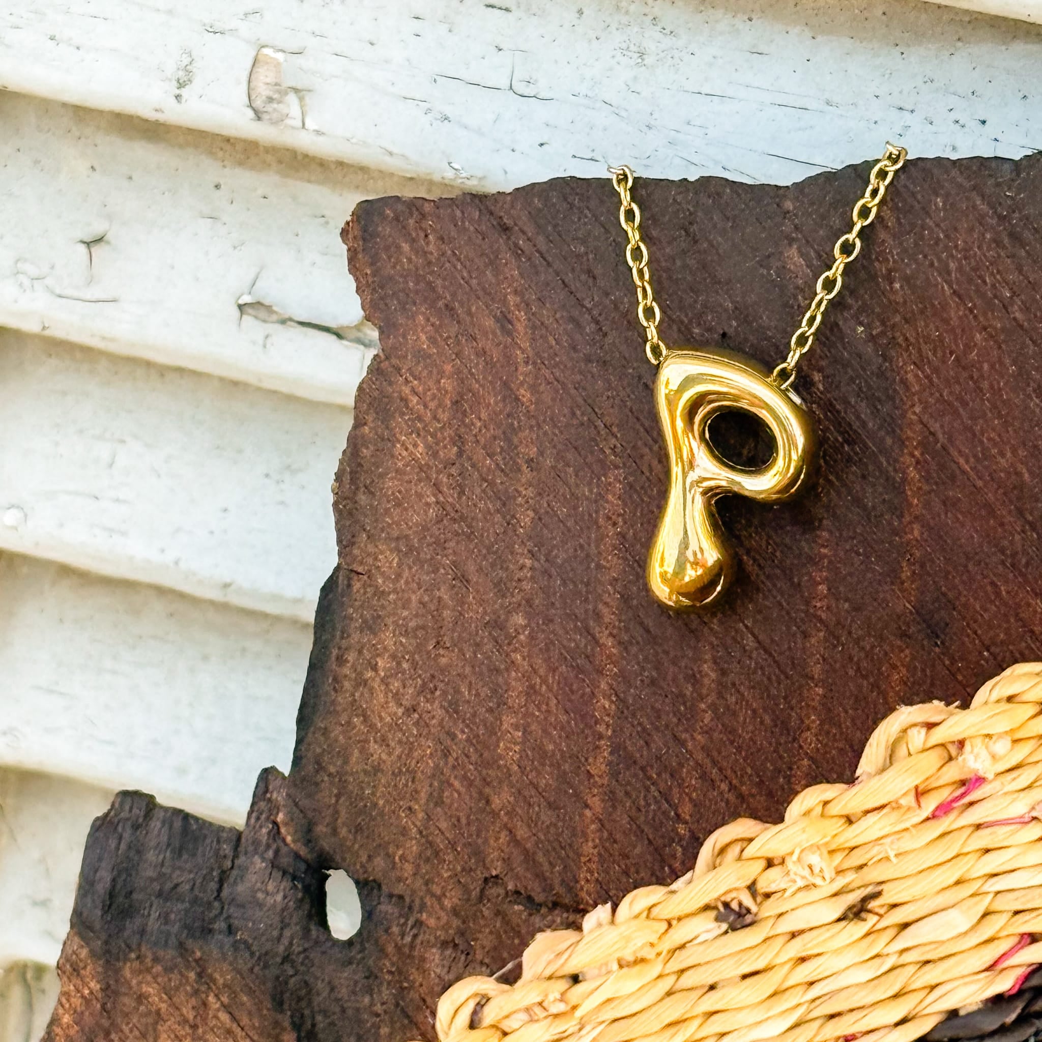 Necklaces P Monogram Gold Necklace