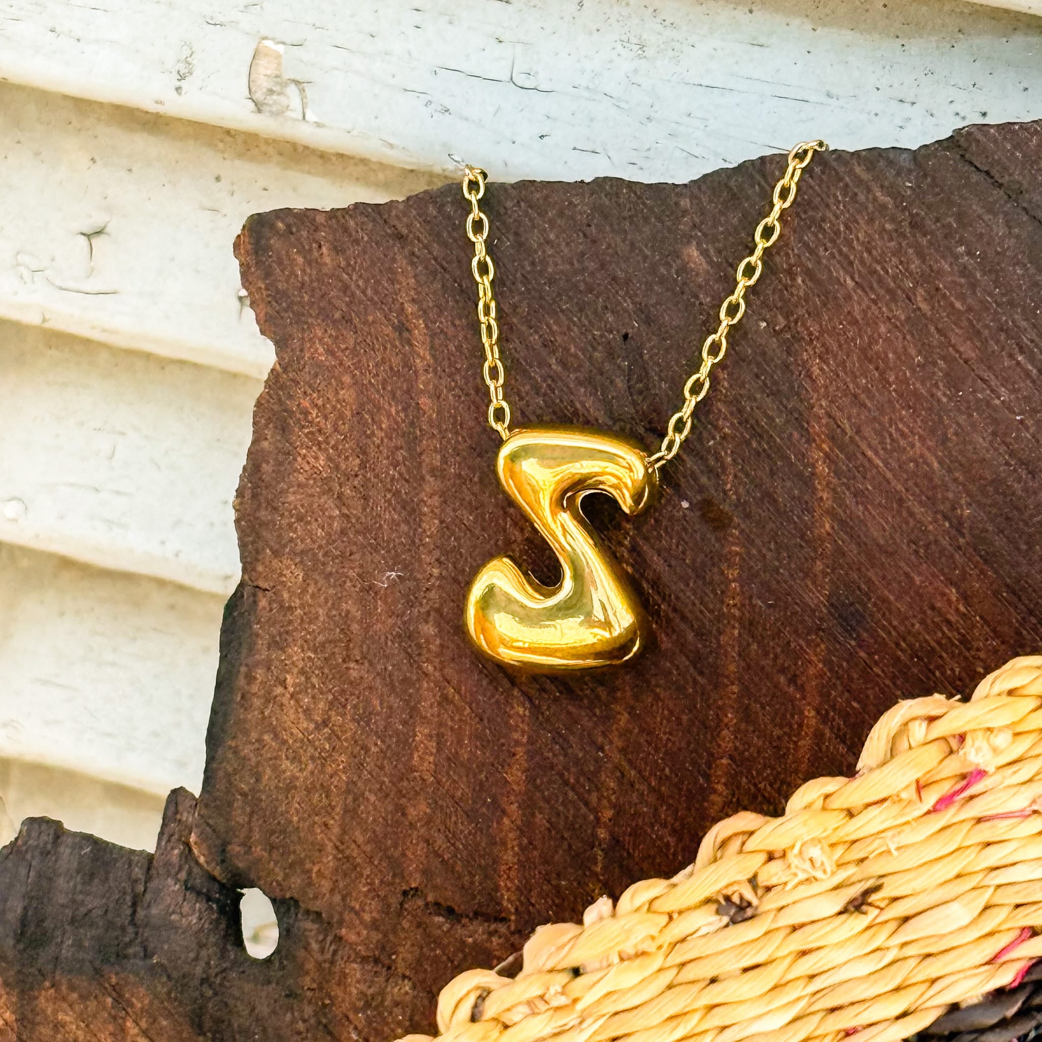 Necklaces S Monogram Gold Necklace