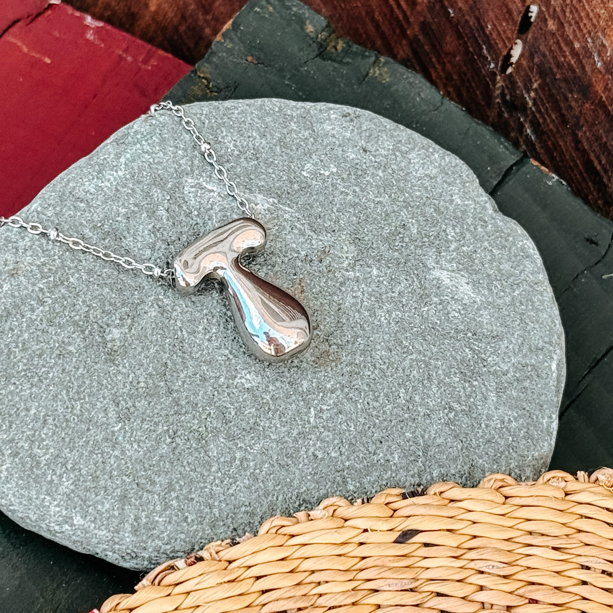 Necklaces T Monogram Silver Necklace