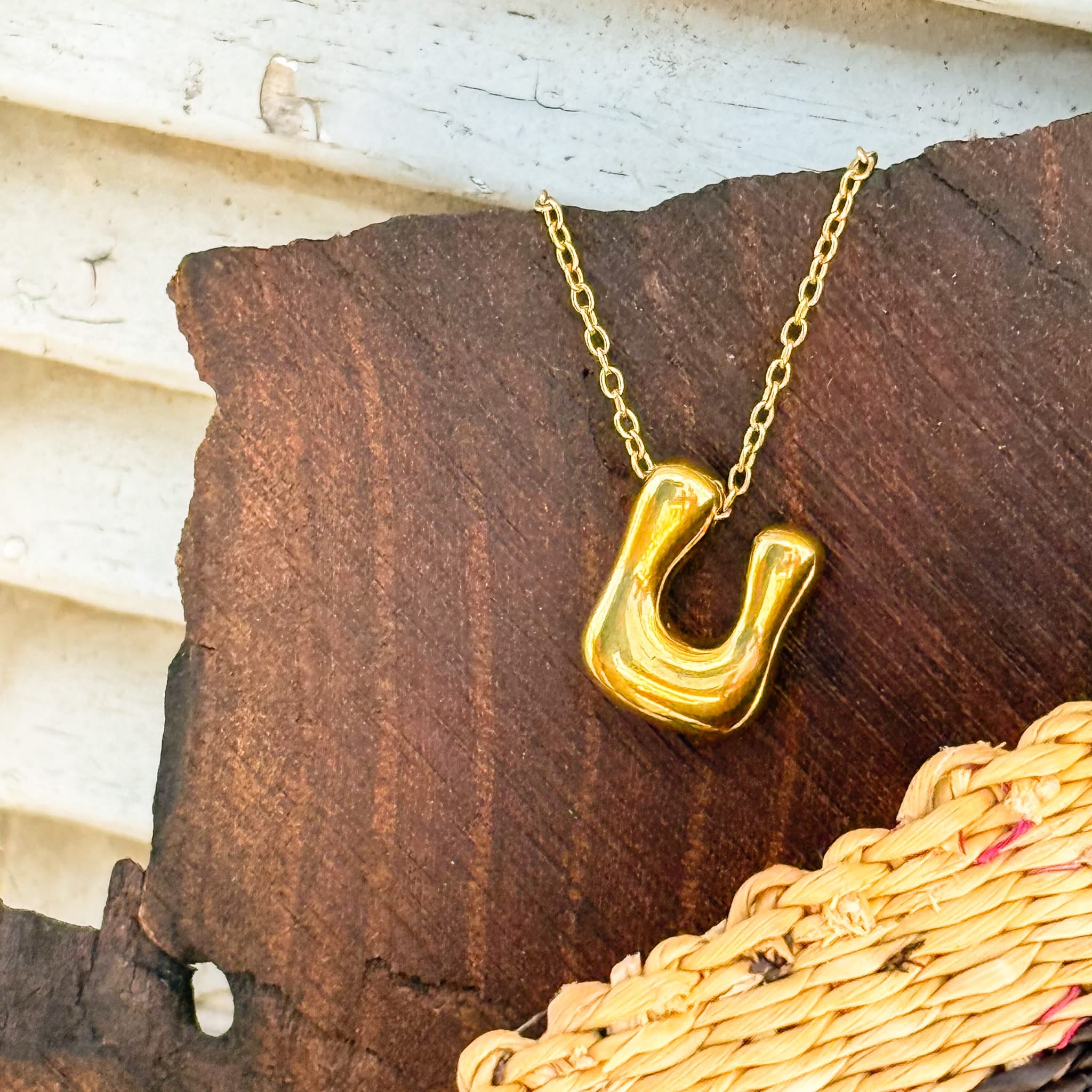 Necklaces U Monogram Gold Necklace