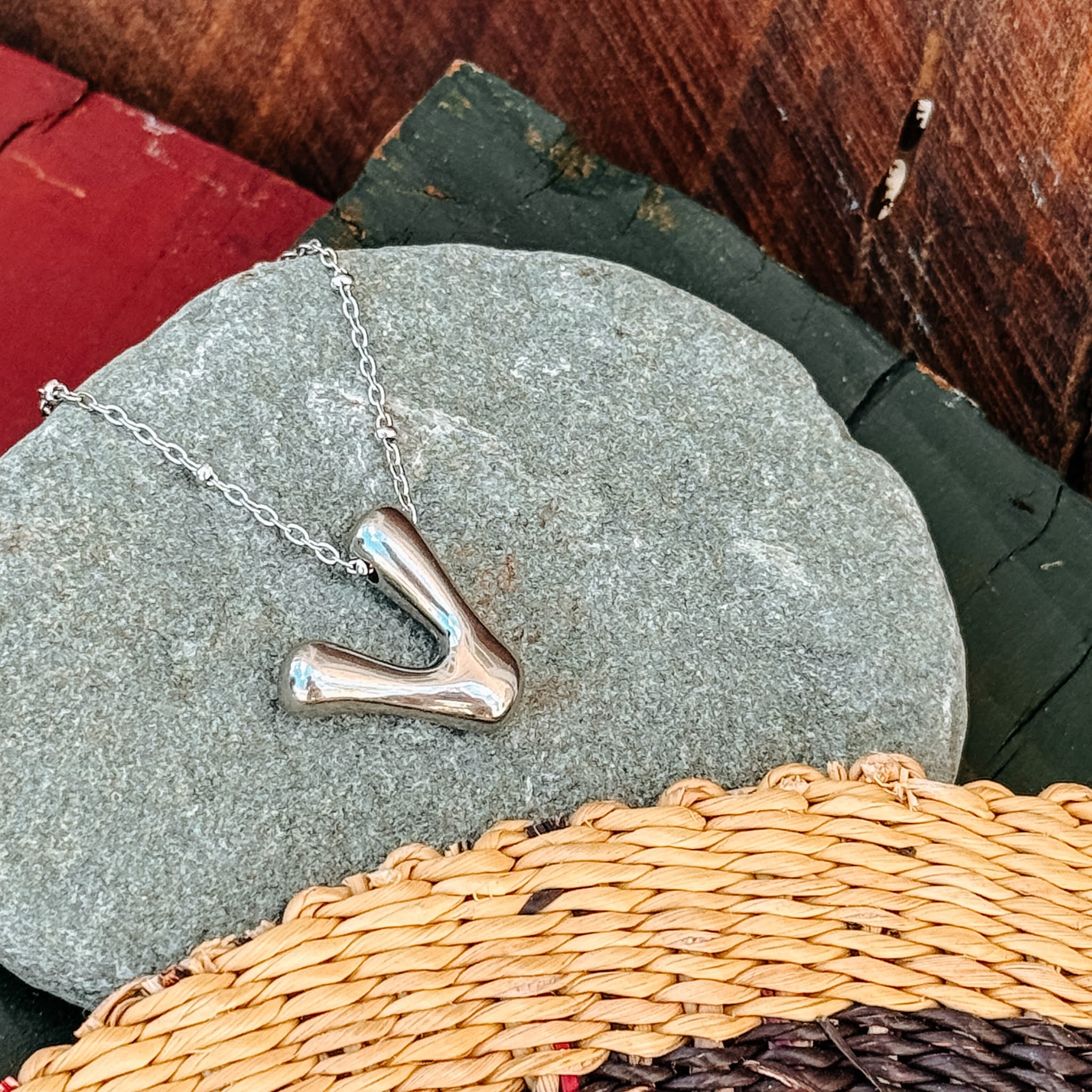 Necklaces V Monogram Silver Necklace