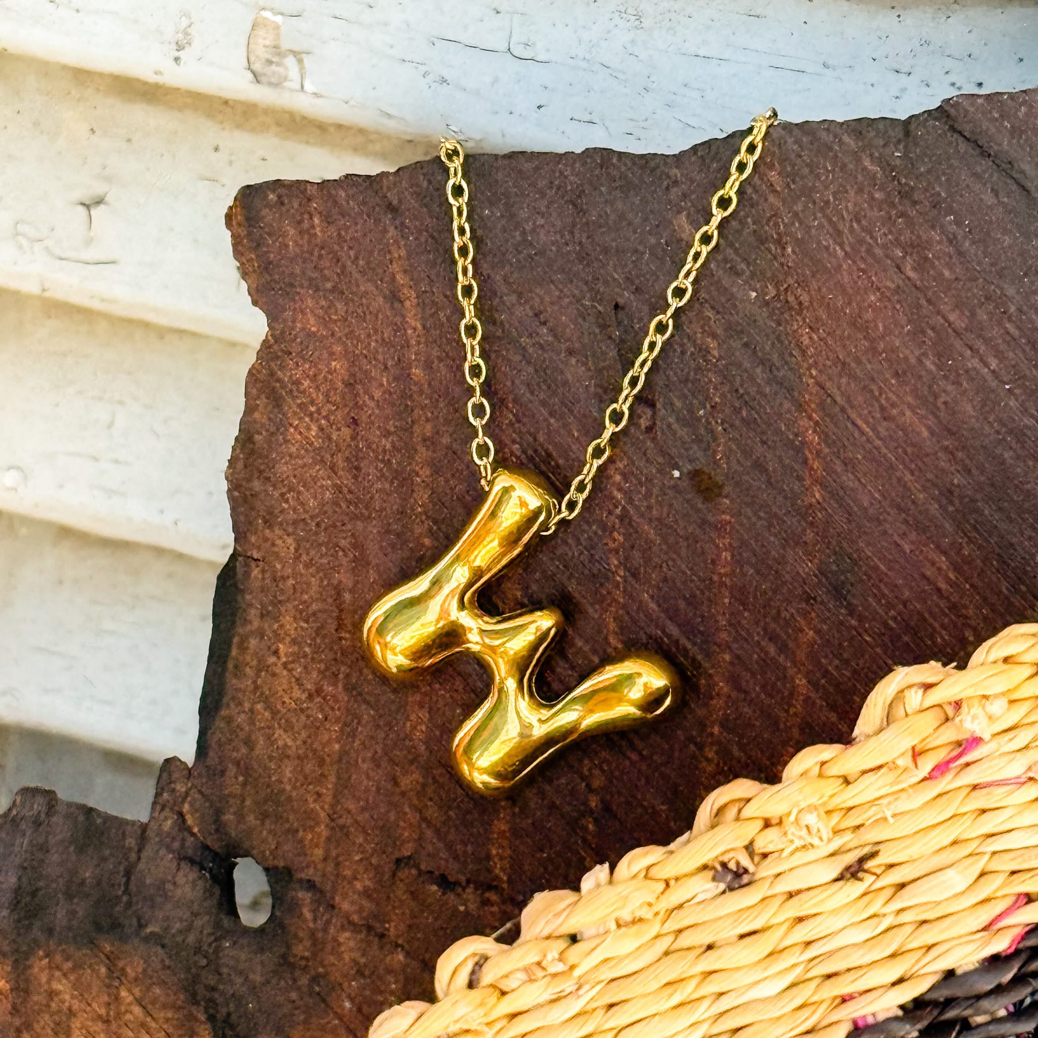 Necklaces W Monogram Gold Necklace