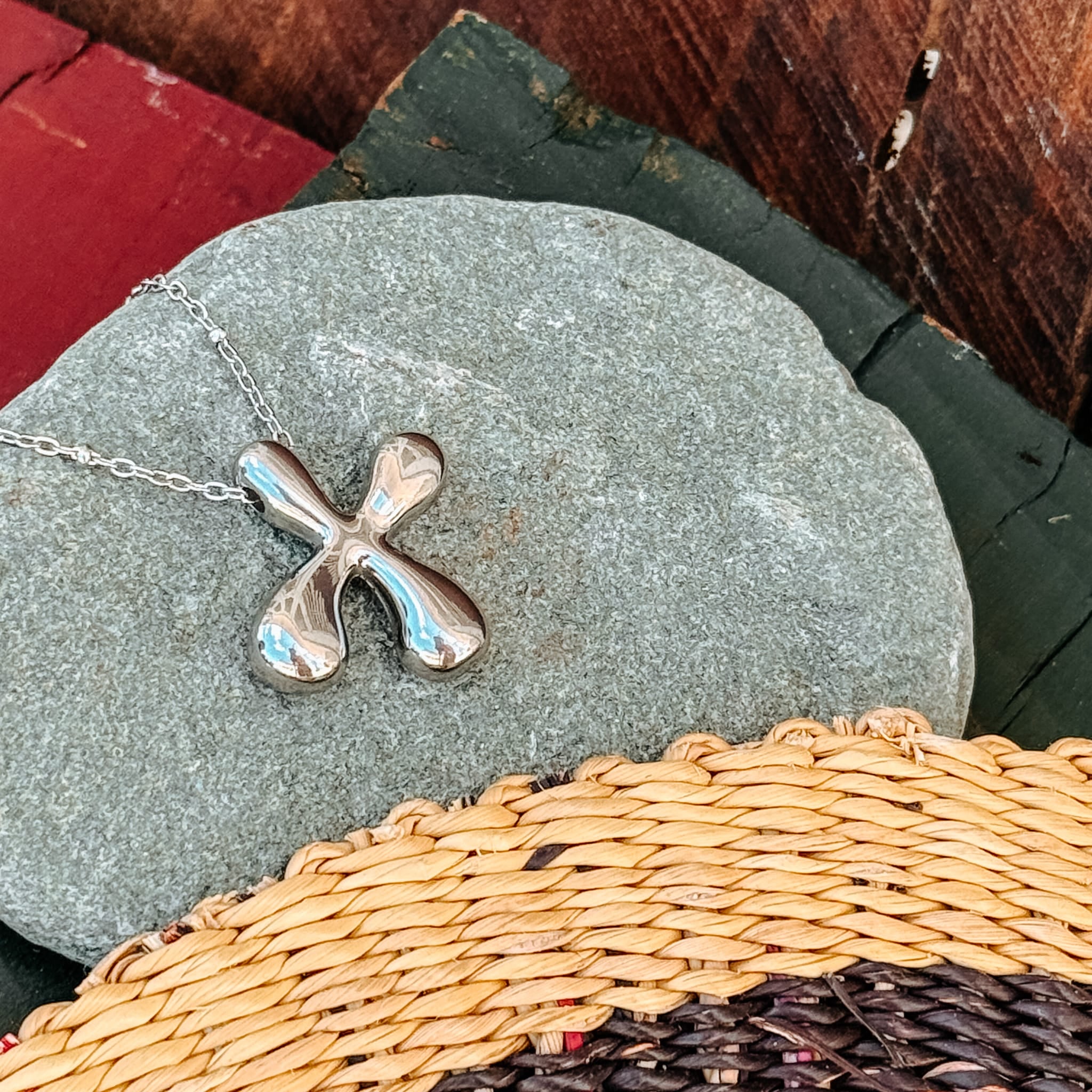 Necklaces X Monogram Silver Necklace