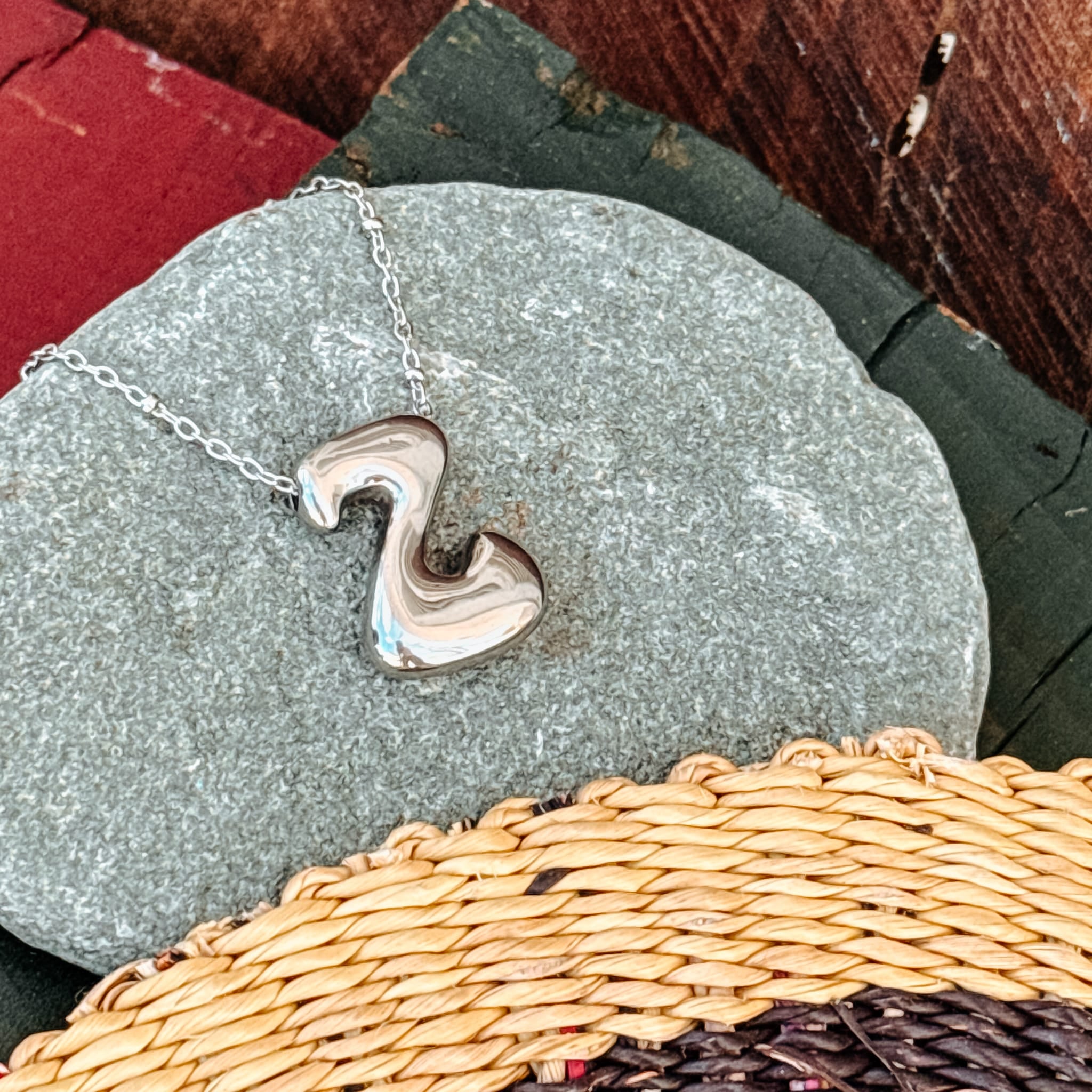 Necklaces Z Monogram Silver Necklace
