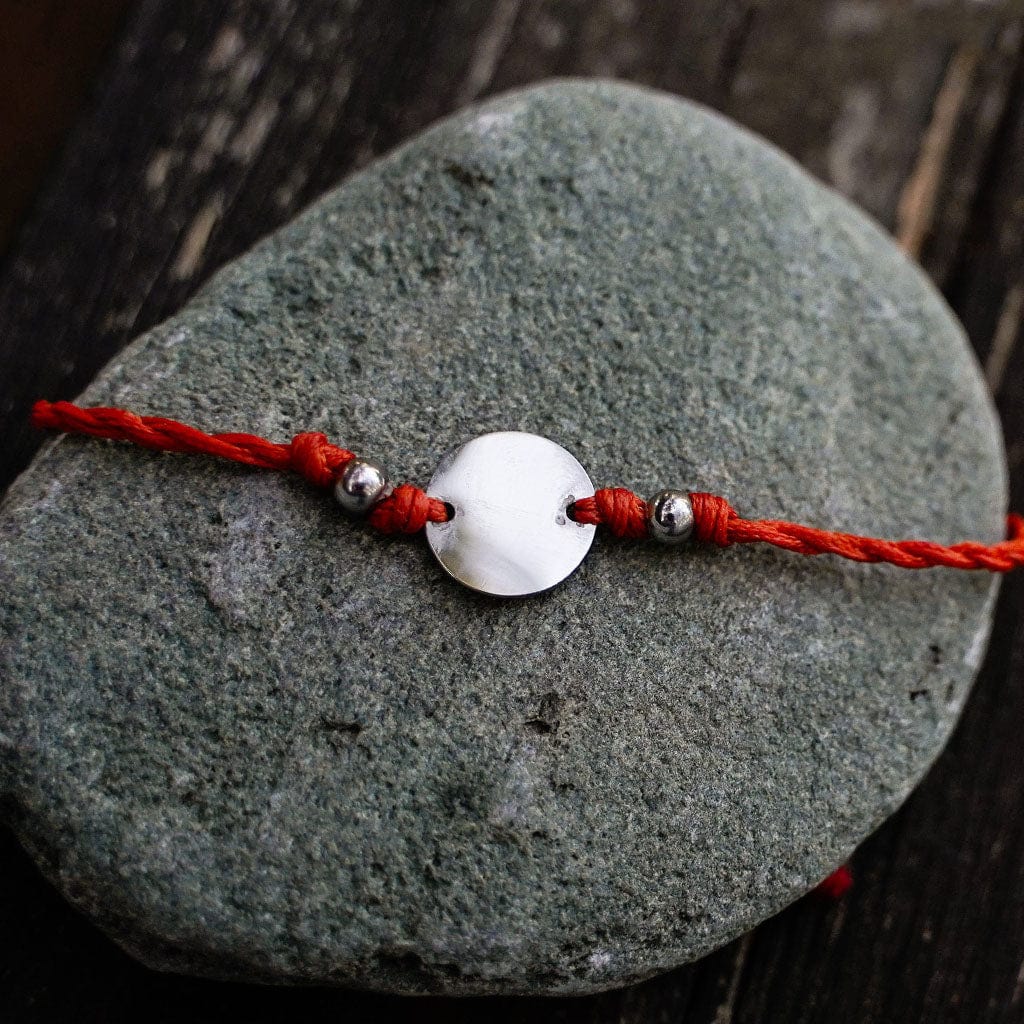 Persimmon Orange Engravable Coin Bracelet