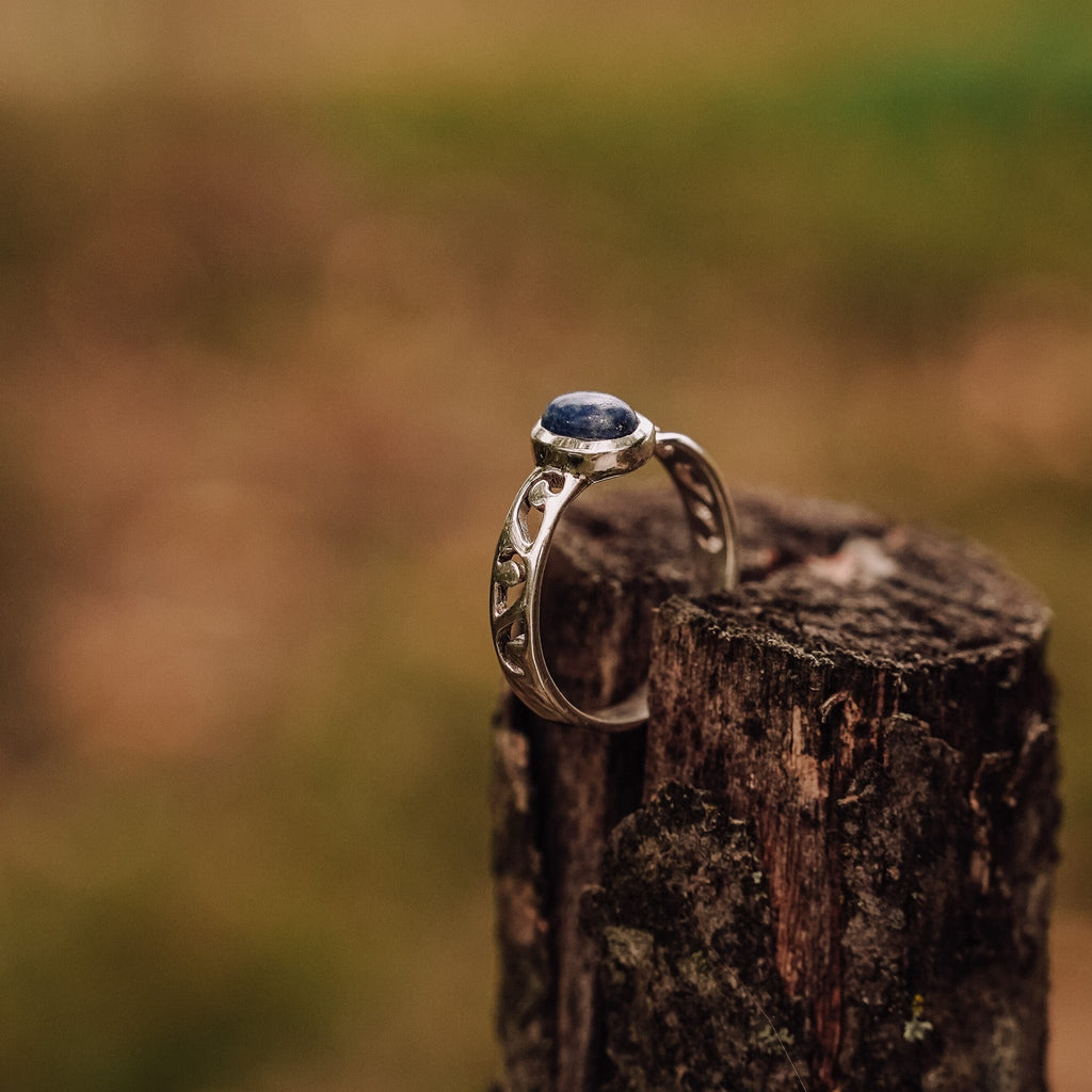Rings Carved In Blue Ring