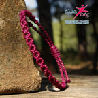 Macrame bracelet Breast Cancer Awareness Bracelet