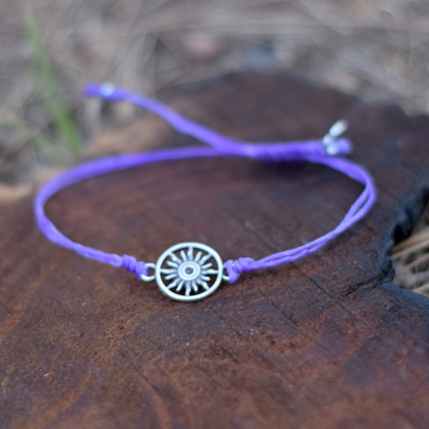 Macrame bracelet Purple Heart Sun Bracelet